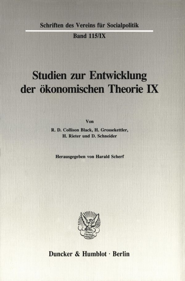 Book cover: Untersuchungen zu Quesnay, Stein, Jevons und zur allgemeinen Gleichgewichtstheorie.
