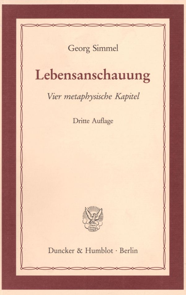 Book cover: Lebensanschauung.
