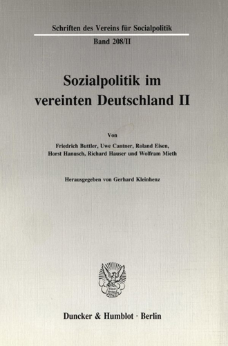 Book cover: Sozialpolitik im vereinten Deutschland II.