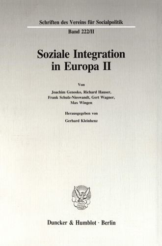 Book cover: Soziale Integration in Europa II.