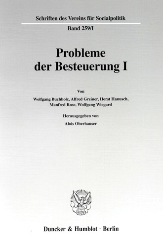 Book cover: Probleme der Besteuerung I.