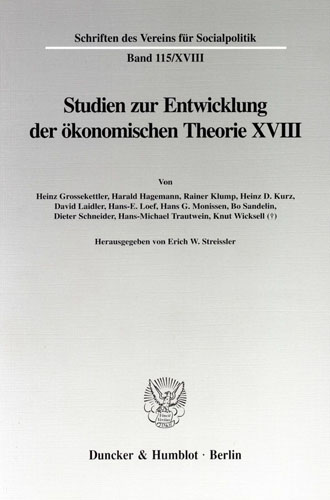 Book cover: Knut Wicksell als Ökonom.