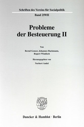 Book cover: Probleme der Besteuerung II.