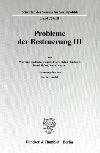 Book cover: Probleme der Besteuerung III.