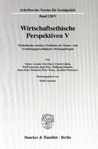 Book cover: Wirtschaftsethische Perspektiven V.