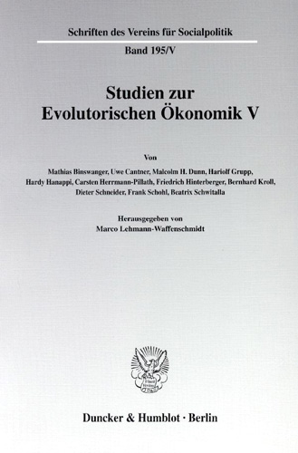 Book cover: Studien zur Evolutorischen Ökonomik V.