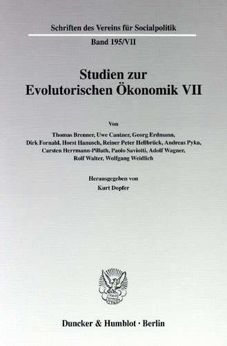 Book cover: Studien zur Evolutorischen Ökonomik VII.