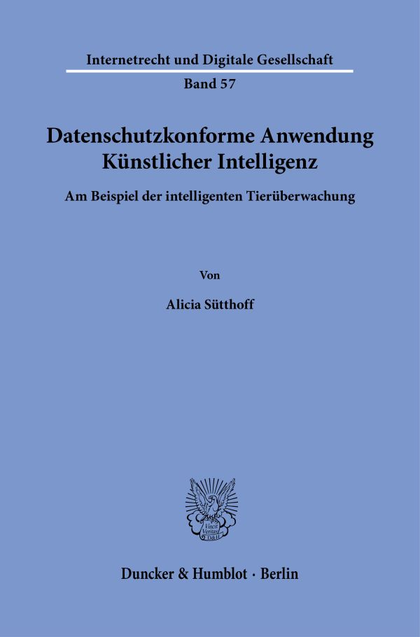 Book cover: Datenschutzkonforme Anwendung Künstlicher Intelligenz.