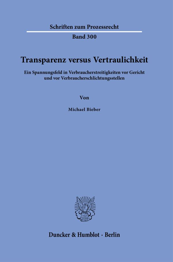 Book cover: Transparenz versus Vertraulichkeit