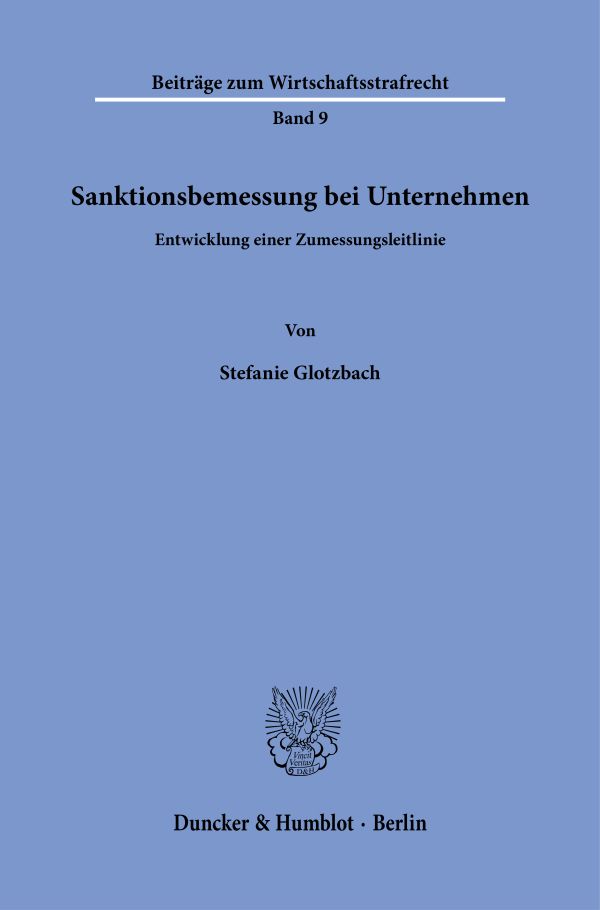 Book cover: Sanktionsbemessung bei Unternehmen