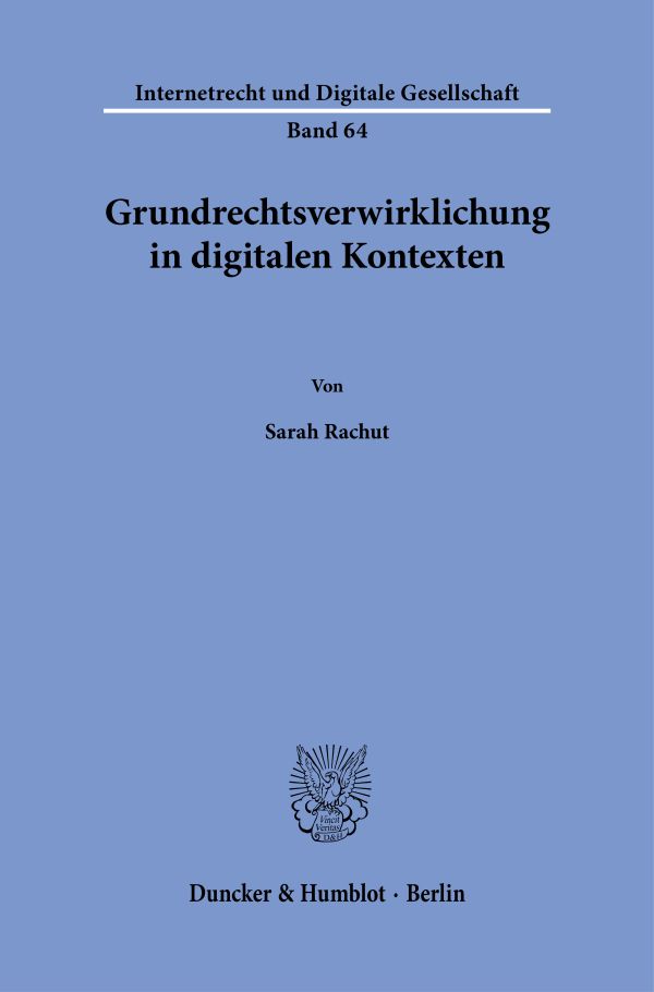Book cover: Grundrechtsverwirklichung in digitalen Kontexten