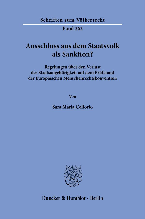 Book cover: Ausschluss aus dem Staatsvolk als Sanktion?