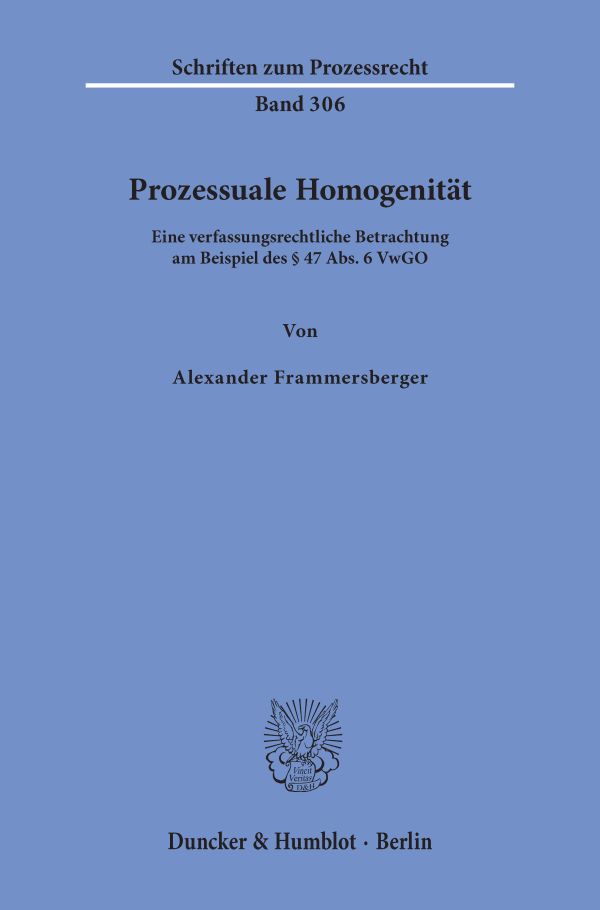 Book cover: Prozessuale Homogenität