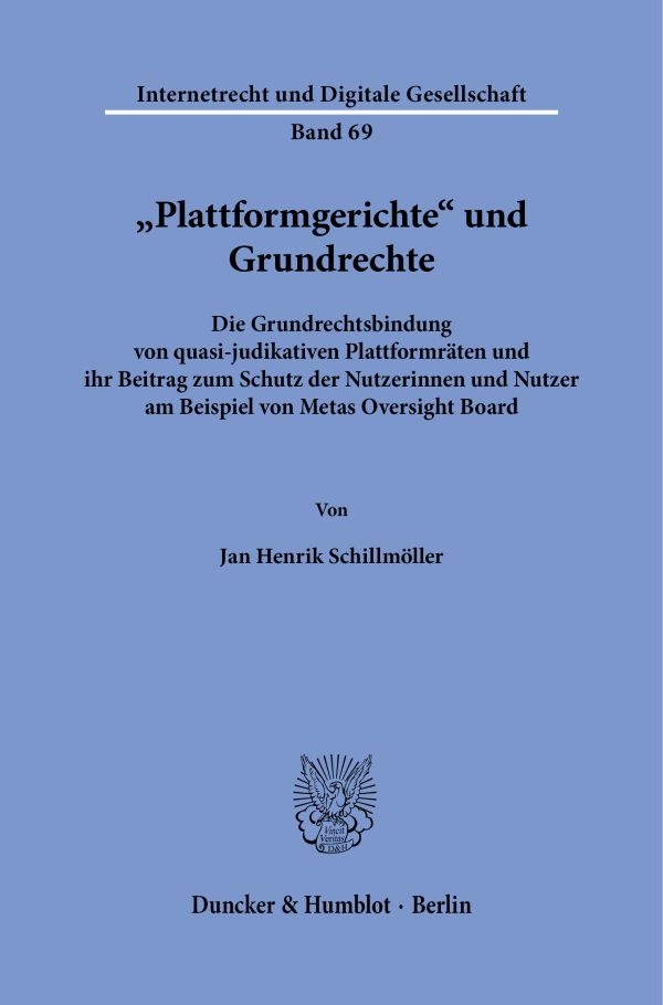 Book cover: “Plattformgerichte” und Grundrechte