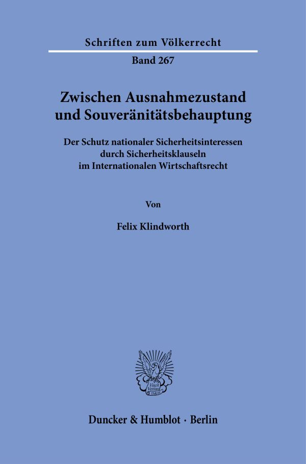 Book cover: Zwischen Ausnahmezustand und Souveränitätsbehauptung