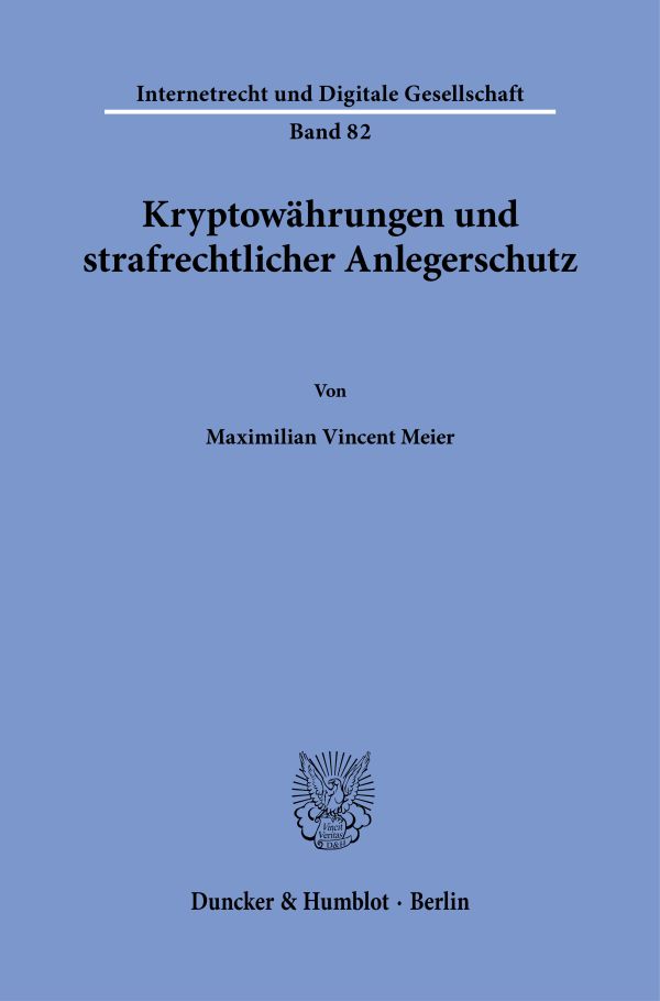 Book cover: Kryptowährungen und strafrechtlicher Anlegerschutz