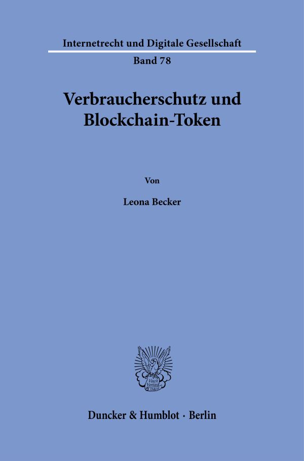 Book cover: Verbraucherschutz und Blockchain-Token