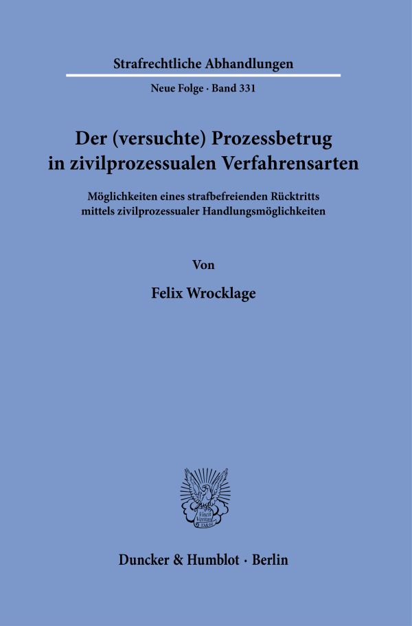 Book cover: Der (versuchte) Prozessbetrug in zivilprozessualen Verfahrensarten