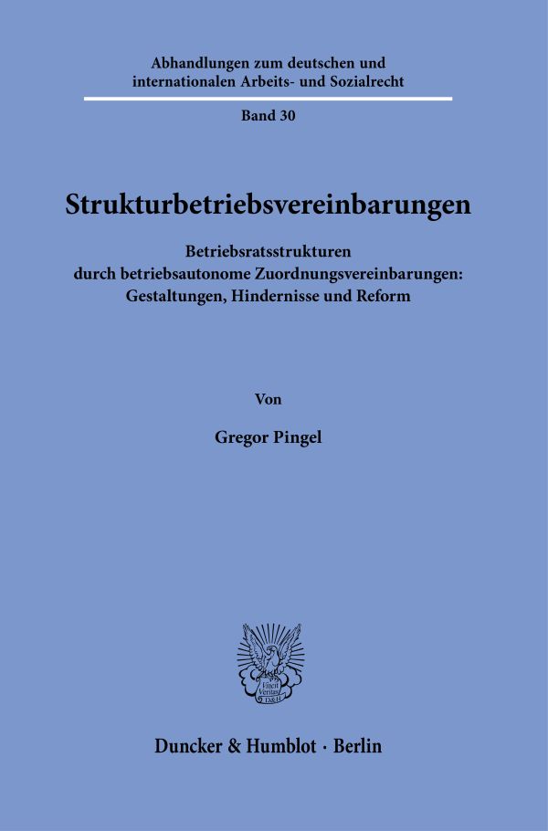 Book cover: Strukturbetriebsvereinbarungen