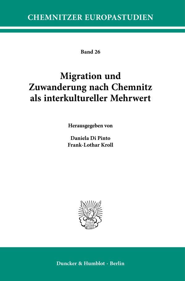 Book cover: Migration und Zuwanderung nach Chemnitz als interkultureller Mehrwert