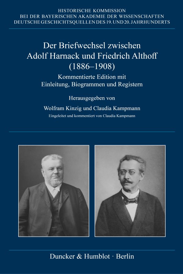 Book cover: Der Briefwechsel zwischen Adolf Harnack und Friedrich Althoff (1886–1908)