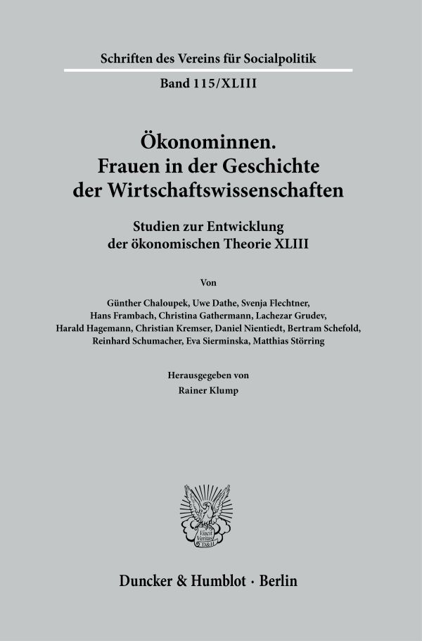 Book cover: Ökonominnen. Frauen in der Geschichte der Wirtschaftswissenschaften