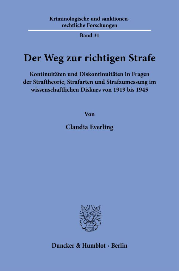 Book cover: Der Weg zur richtigen Strafe