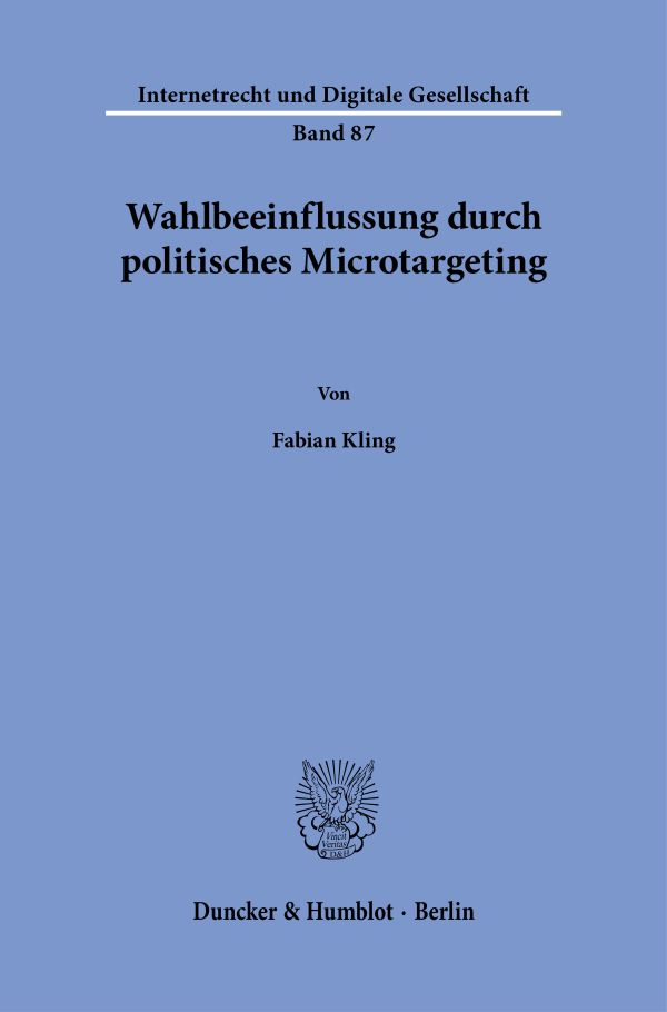 Book cover: Wahlbeeinflussung durch politisches Microtargeting
