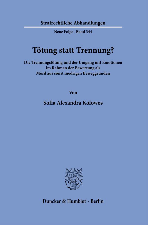 Book cover: Tötung statt Trennung?