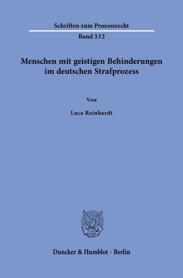 Book cover: Menschen mit geistigen Behinderungen im deutschen Strafprozess