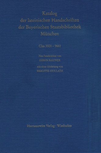 Book cover: Catalogus codicum manu scriptorum Bibliothecae Monacensis. (Handschriftenkatalog der Bayerischen Staatsbibliothek Munchen) / Series nova