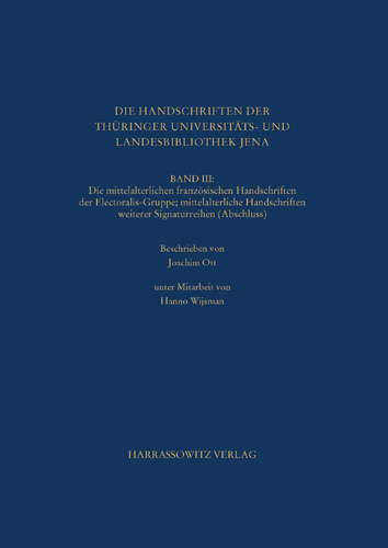 Book cover: Die Handschriften der Thuringer Universitats- und Landesbibliothek Jena. Band III