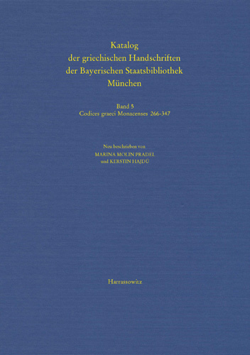 Book cover: Katalog der griechischen Handschriften der Bayerischen Staatsbibliothek Munchen
