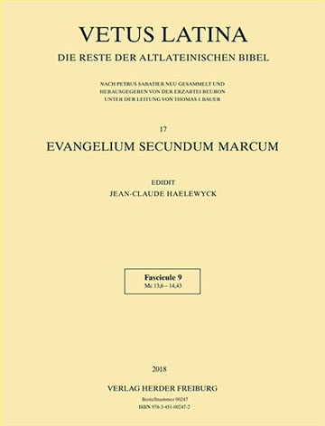 Book cover: Vetus Latina 17 Evangelium secundum Marcum