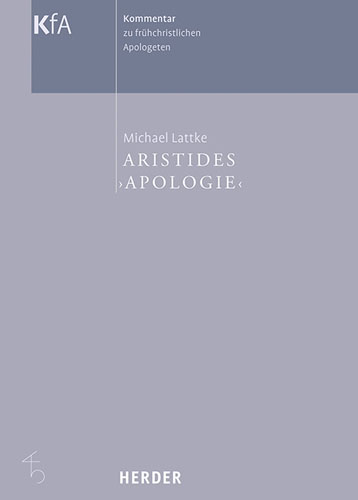 Book cover: Aristides ‘Apologie’