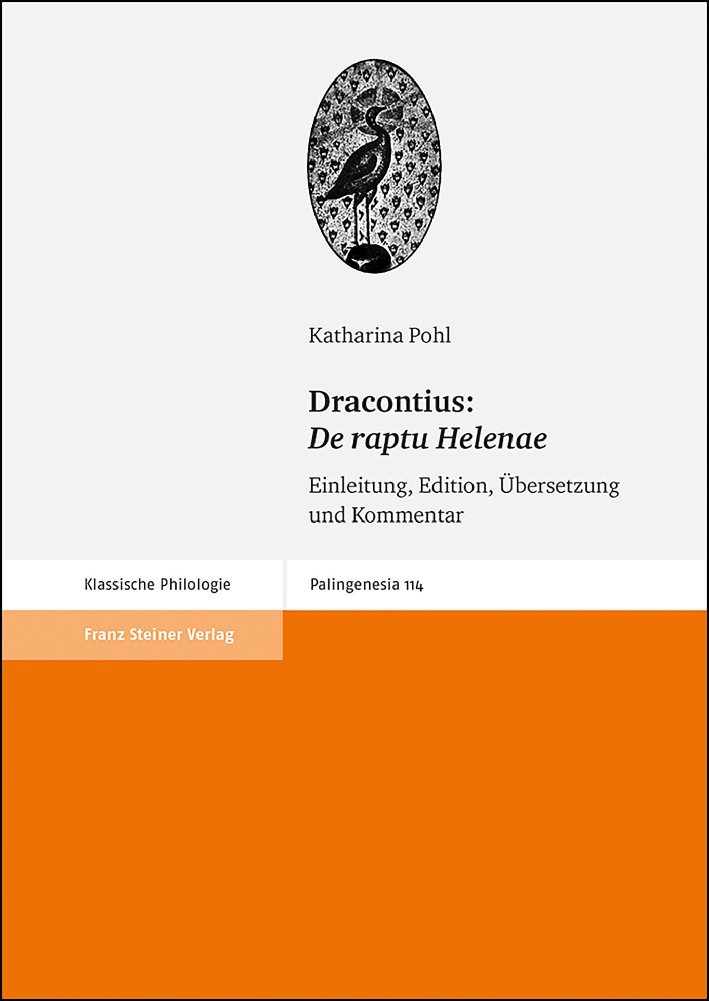 Book cover: Dracontius: De raptu Helenae