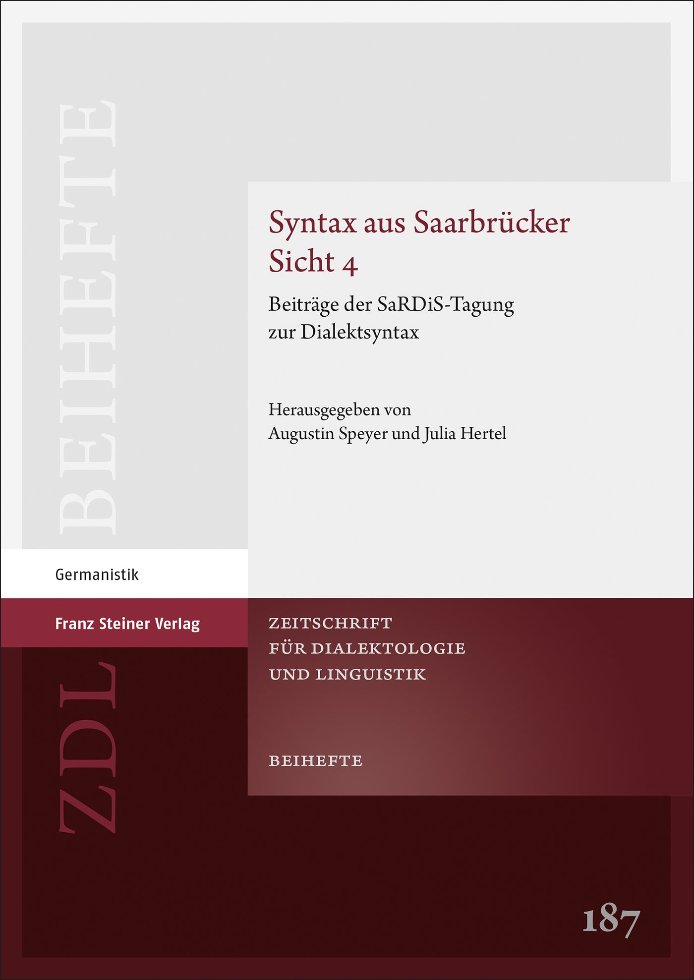 Book cover: Syntax aus Saarbrücker Sicht 4