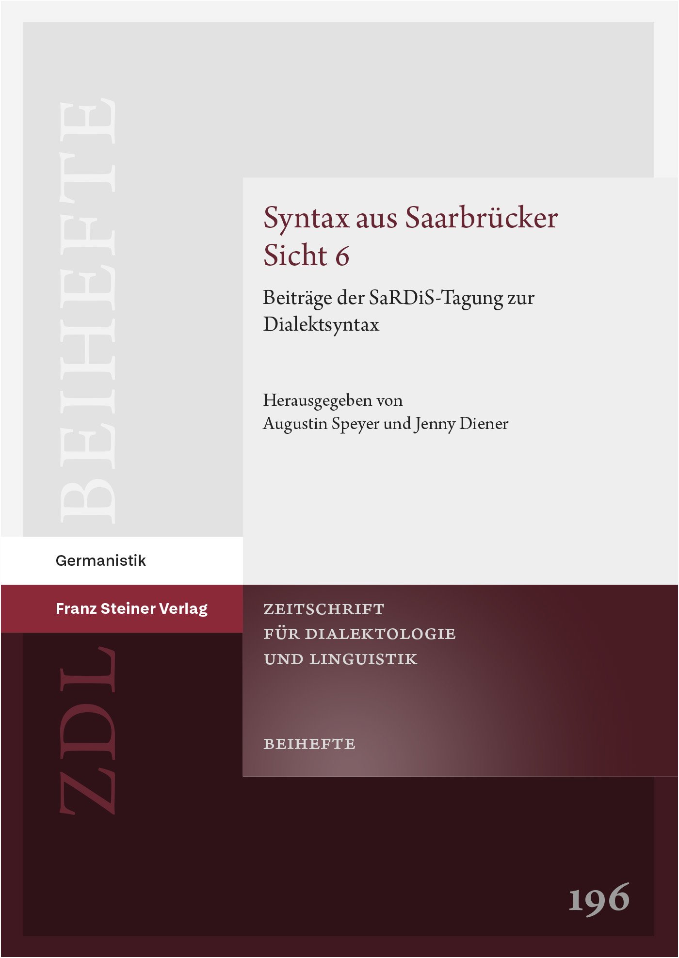 Book cover: Syntax aus Saarbrücker Sicht 6