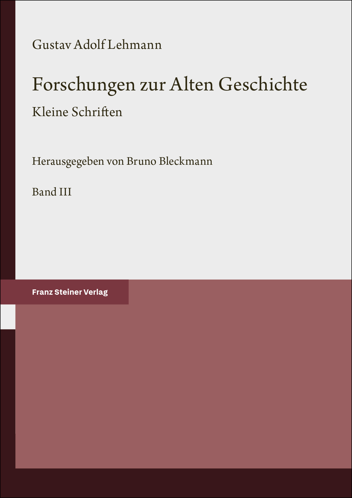 Book cover: Forschungen zur Alten Geschichte. Bd. 3