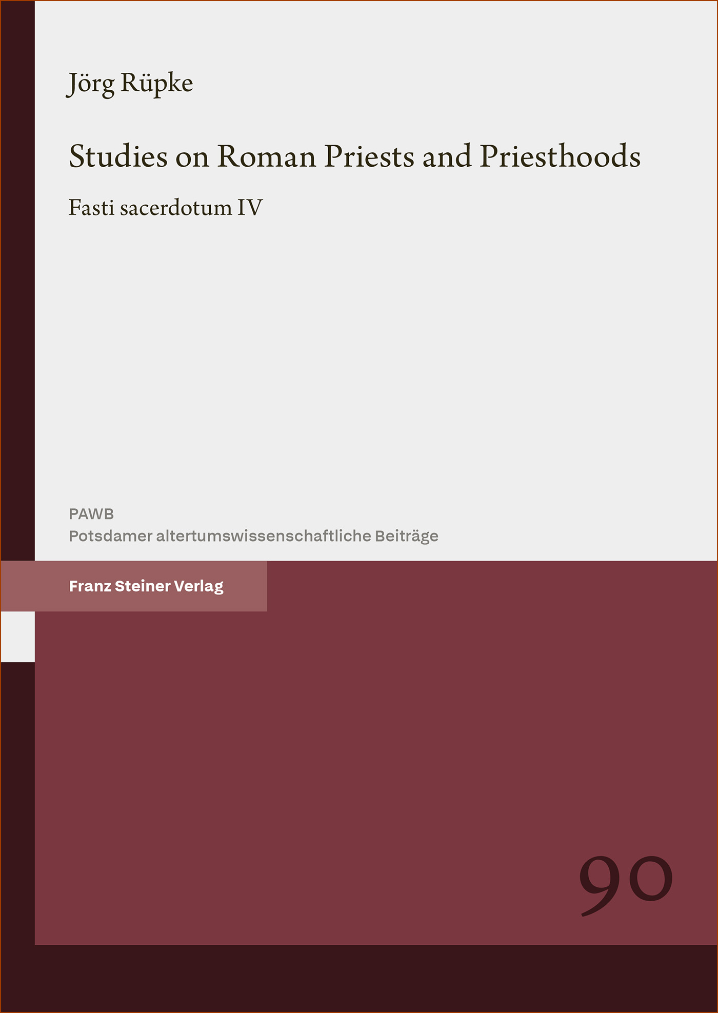 Book cover: Studies on Roman Priests and Priesthoods