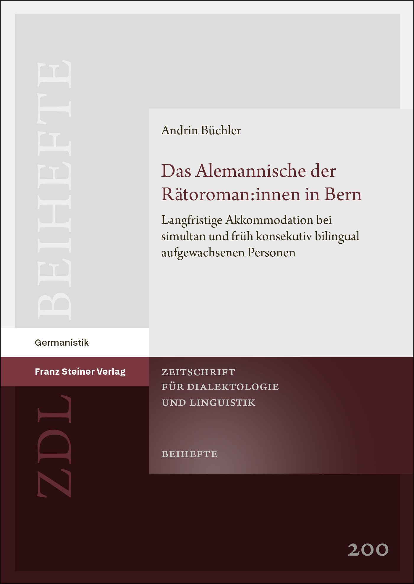 Book cover: Das Alemannische der Rätoroman:innen in Bern