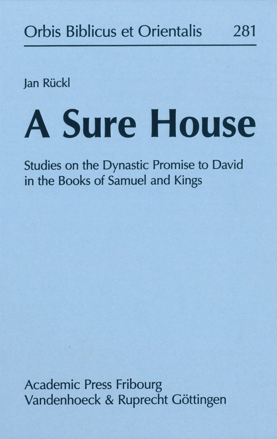 Book cover: A Sure House