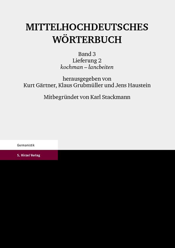 Book cover: Mittelhochdeutsches Wörterbuch. Dritter Band, Lieferung 2