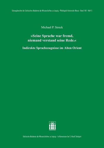 Book cover: ‚Seine Sprache war fremd, niemand verstand seine Rede.‘