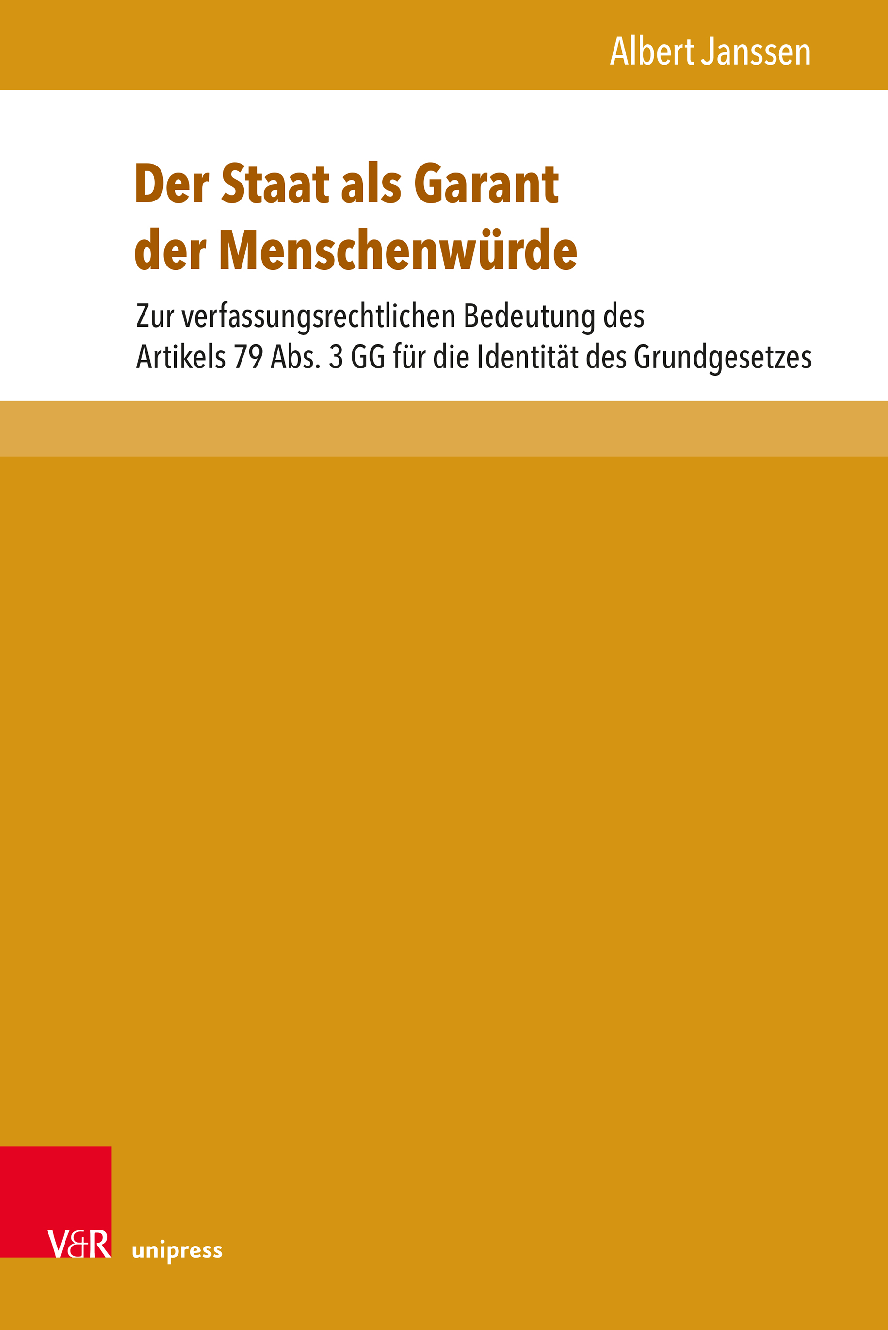 Book cover: Der Staat als Garant der Menschenwürde