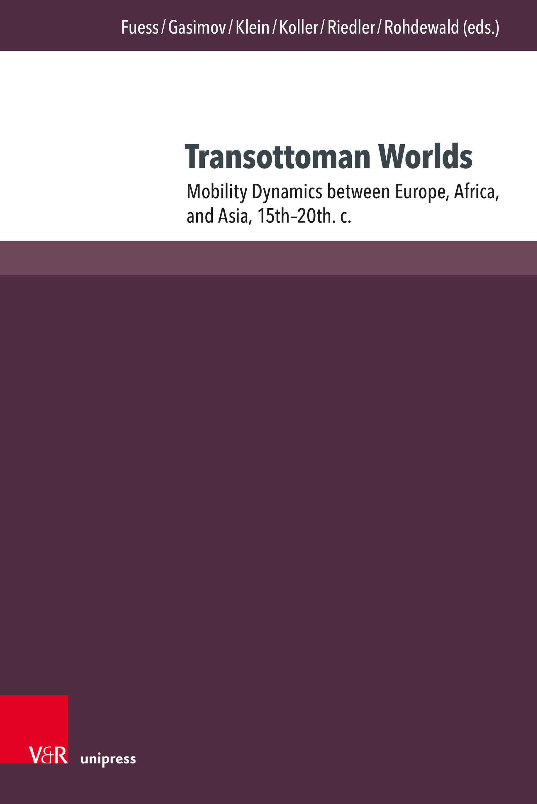 Book cover: Transottoman Worlds