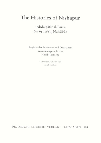 Book cover: The Histories of Nishapur