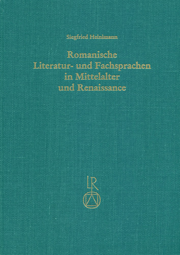 Book cover: Romanische Literatur- und Fachsprachen in Mittelalter und Renaissance