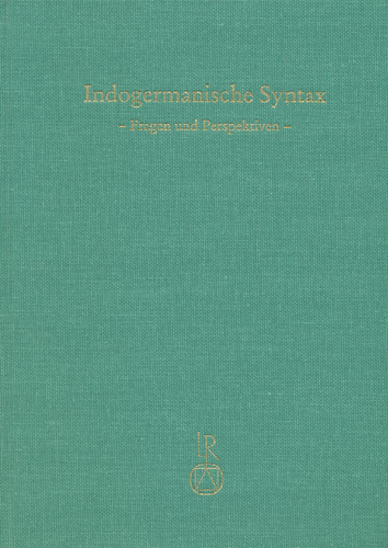 Book cover: Indogermanische Syntax