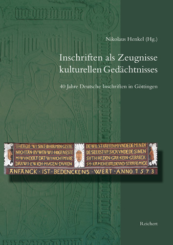 Book cover: Inschriften als Zeugnisse kulturellen Gedächtnisses